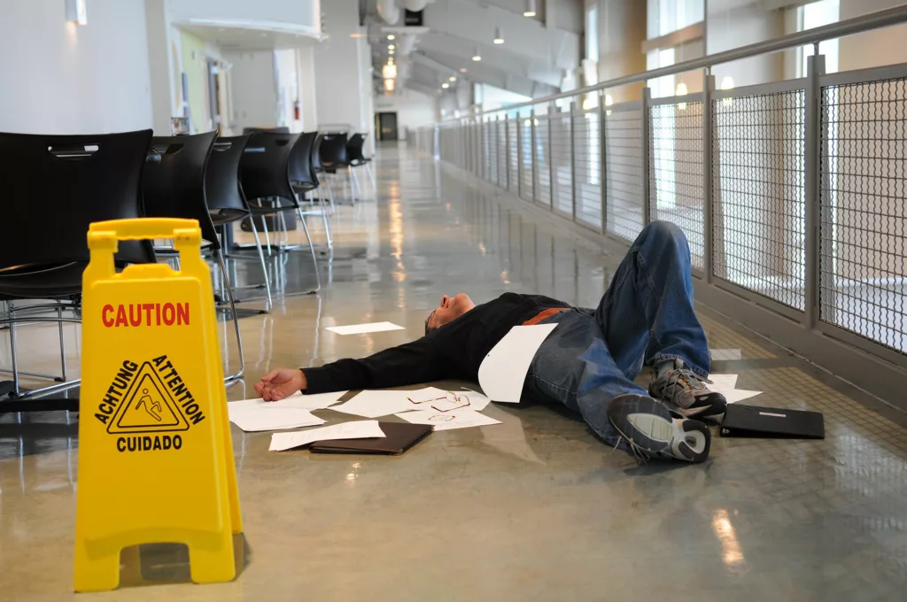 Image of a slip and fall accident at a place of business